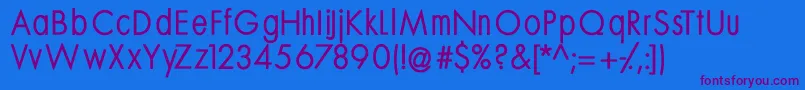 Mksansserifmediumtallx Font – Purple Fonts on Blue Background