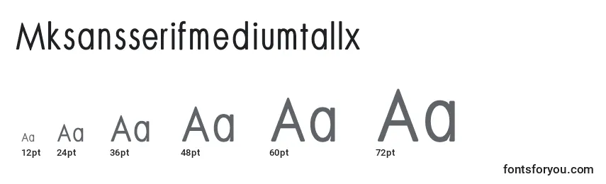 Размеры шрифта Mksansserifmediumtallx