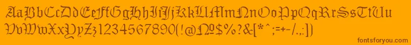 Monamourfraktur Font – Brown Fonts on Orange Background