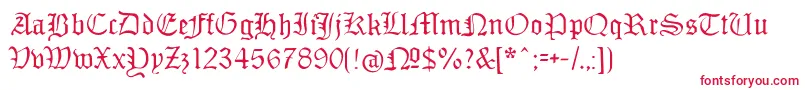 フォントMonamourfraktur – 赤い文字