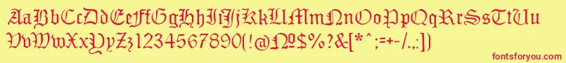 Monamourfraktur Font – Red Fonts on Yellow Background