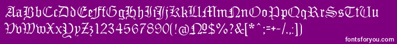 Monamourfraktur-Schriftart – Weiße Schriften auf violettem Hintergrund