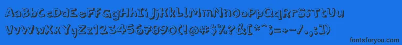 Шрифт PfamateurThinshadow – чёрные шрифты на синем фоне