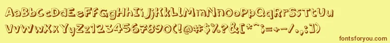 PfamateurThinshadow Font – Brown Fonts on Yellow Background