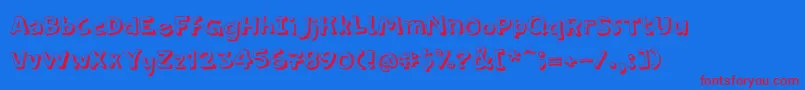 フォントPfamateurThinshadow – 赤い文字の青い背景