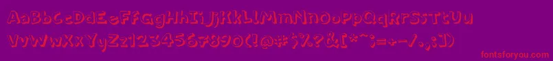 Fonte PfamateurThinshadow – fontes vermelhas em um fundo violeta