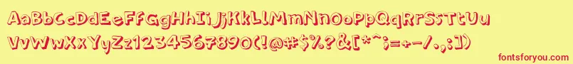 PfamateurThinshadow Font – Red Fonts on Yellow Background