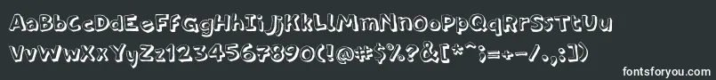 PfamateurThinshadow-fontti – valkoiset fontit mustalla taustalla