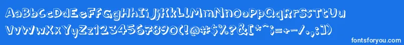PfamateurThinshadow-Schriftart – Weiße Schriften auf blauem Hintergrund