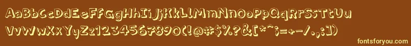 PfamateurThinshadow-fontti – keltaiset fontit ruskealla taustalla