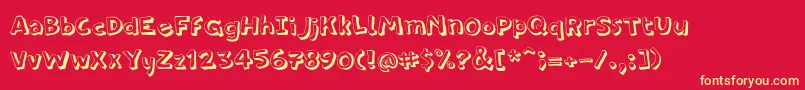 PfamateurThinshadow Font – Yellow Fonts on Red Background