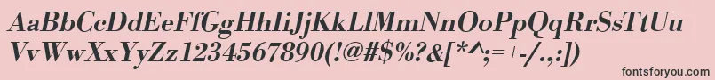 BodonistdMediumItalic Font – Black Fonts on Pink Background