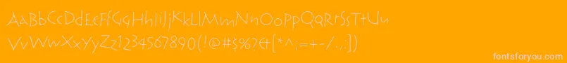 ReliqstdLightextraactive-Schriftart – Rosa Schriften auf orangefarbenem Hintergrund