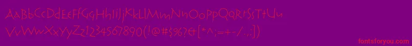 ReliqstdLightextraactive-Schriftart – Rote Schriften auf violettem Hintergrund