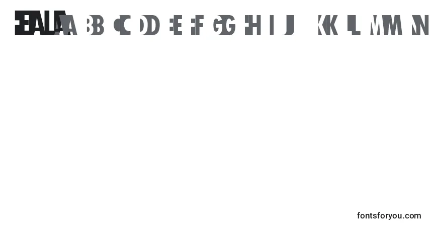 Шрифт Heala – алфавит, цифры, специальные символы