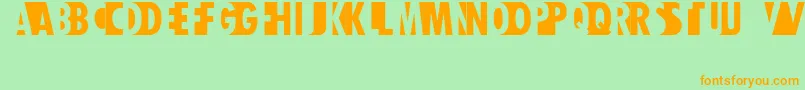 Шрифт Heala – оранжевые шрифты на зелёном фоне