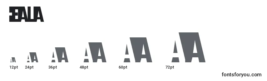 Размеры шрифта Heala