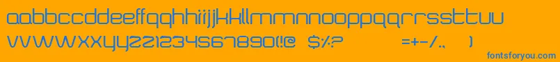 SquaretypeB Font – Blue Fonts on Orange Background