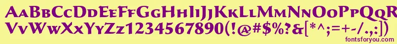 SavaproBlack Font – Purple Fonts on Yellow Background