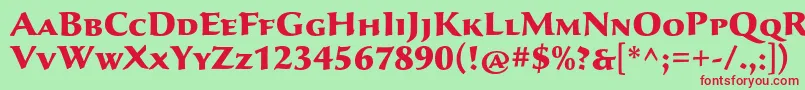 Czcionka SavaproBlack – czerwone czcionki na zielonym tle