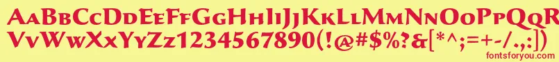 SavaproBlack Font – Red Fonts on Yellow Background