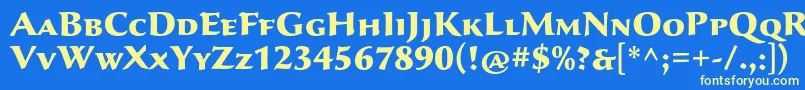 SavaproBlack Font – Yellow Fonts on Blue Background