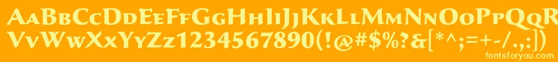 SavaproBlack Font – Yellow Fonts on Orange Background