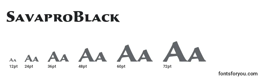 Размеры шрифта SavaproBlack