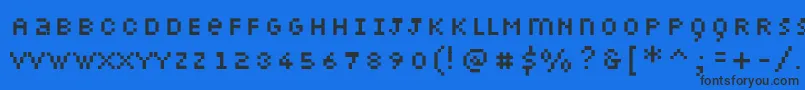 Petiote Font – Black Fonts on Blue Background
