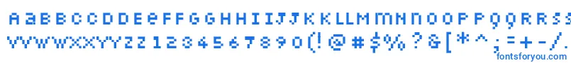 フォントPetiote – 白い背景に青い文字