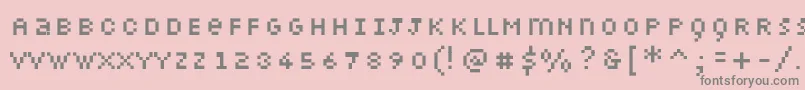フォントPetiote – ピンクの背景に灰色の文字