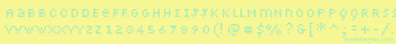 Petiote Font – Green Fonts on Yellow Background