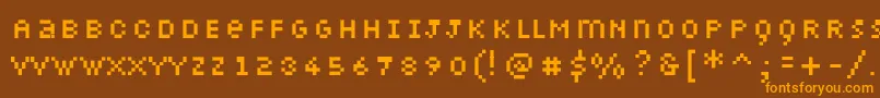 Petiote Font – Orange Fonts on Brown Background