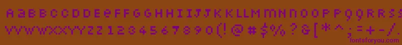 Petiote Font – Purple Fonts on Brown Background