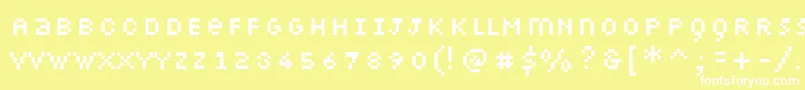 フォントPetiote – 黄色い背景に白い文字