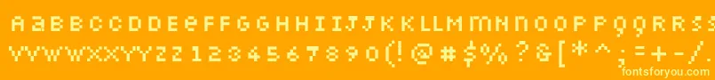 フォントPetiote – オレンジの背景に黄色の文字