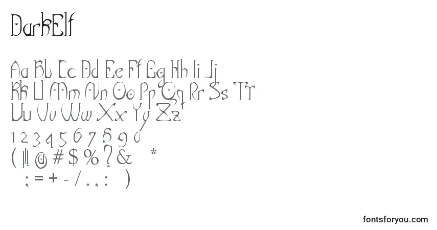 DarkElf Font – alphabet, numbers, special characters