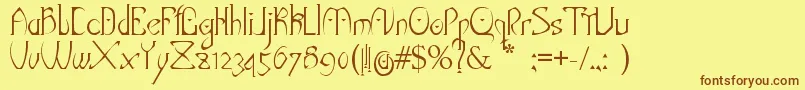 DarkElf Font – Brown Fonts on Yellow Background