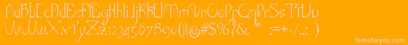 DarkElf Font – Pink Fonts on Orange Background