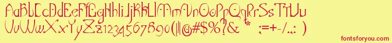 DarkElf Font – Red Fonts on Yellow Background