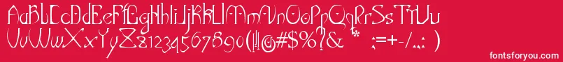 DarkElf Font – White Fonts on Red Background