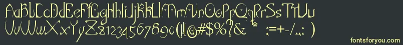 DarkElf Font – Yellow Fonts on Black Background