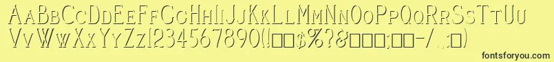 CleaversJuveniaEmbossed-fontti – mustat fontit keltaisella taustalla