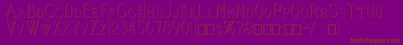 CleaversJuveniaEmbossed-Schriftart – Braune Schriften auf violettem Hintergrund