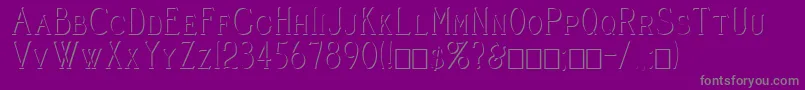 フォントCleaversJuveniaEmbossed – 紫の背景に灰色の文字
