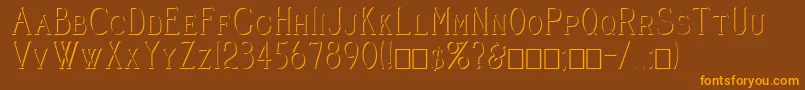 CleaversJuveniaEmbossed Font – Orange Fonts on Brown Background