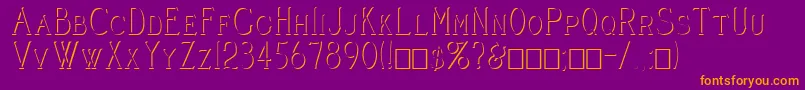 Шрифт CleaversJuveniaEmbossed – оранжевые шрифты на фиолетовом фоне