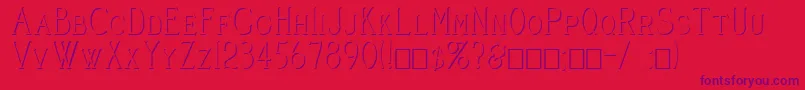 CleaversJuveniaEmbossed-Schriftart – Violette Schriften auf rotem Hintergrund