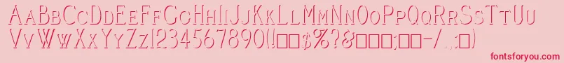 CleaversJuveniaEmbossed-fontti – punaiset fontit vaaleanpunaisella taustalla