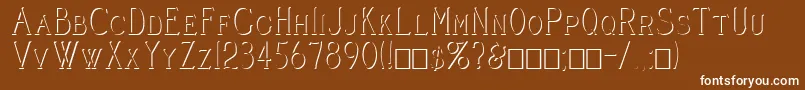 Шрифт CleaversJuveniaEmbossed – белые шрифты на коричневом фоне